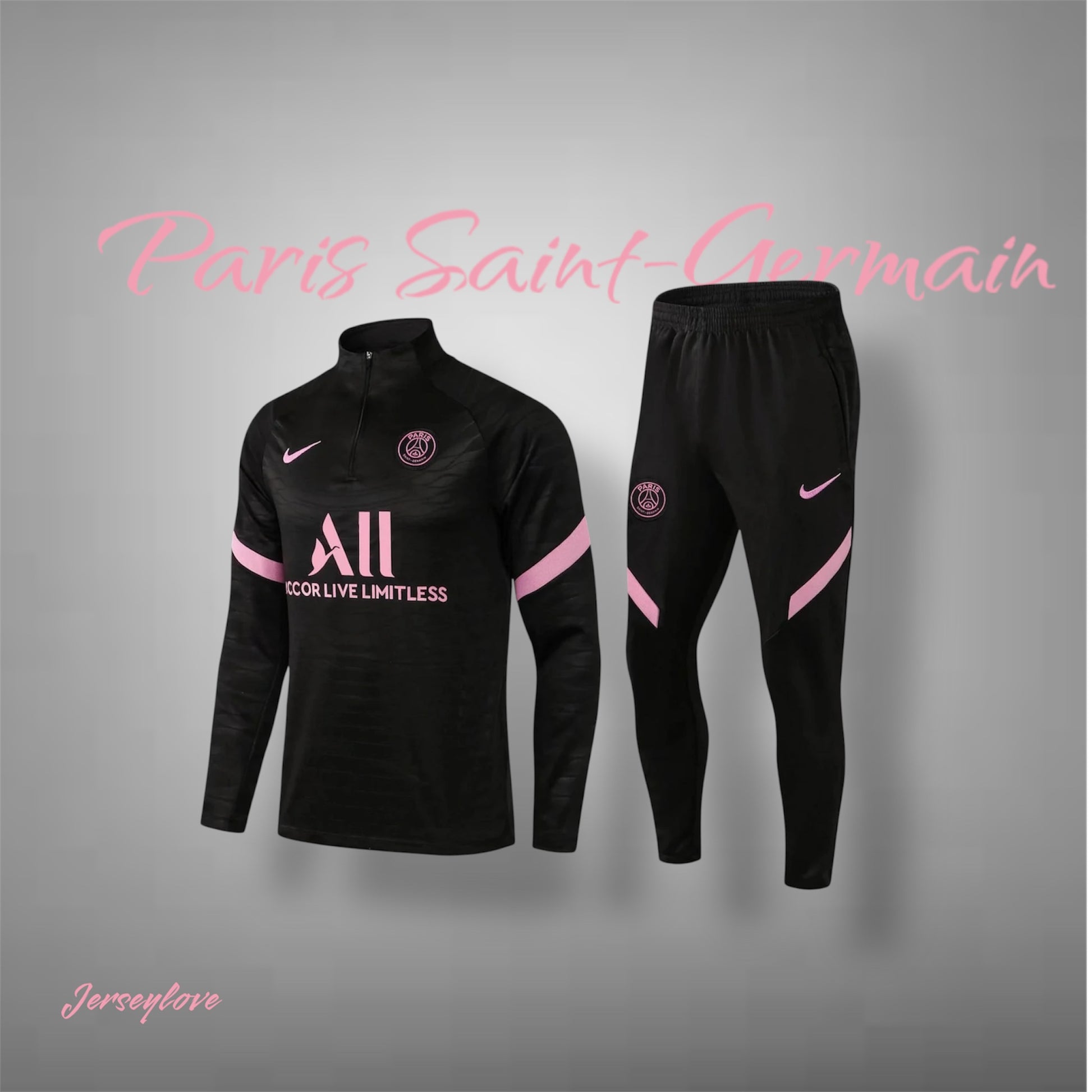 2021/2022 Psg Paris Saint-Germain Training Suit Black Set