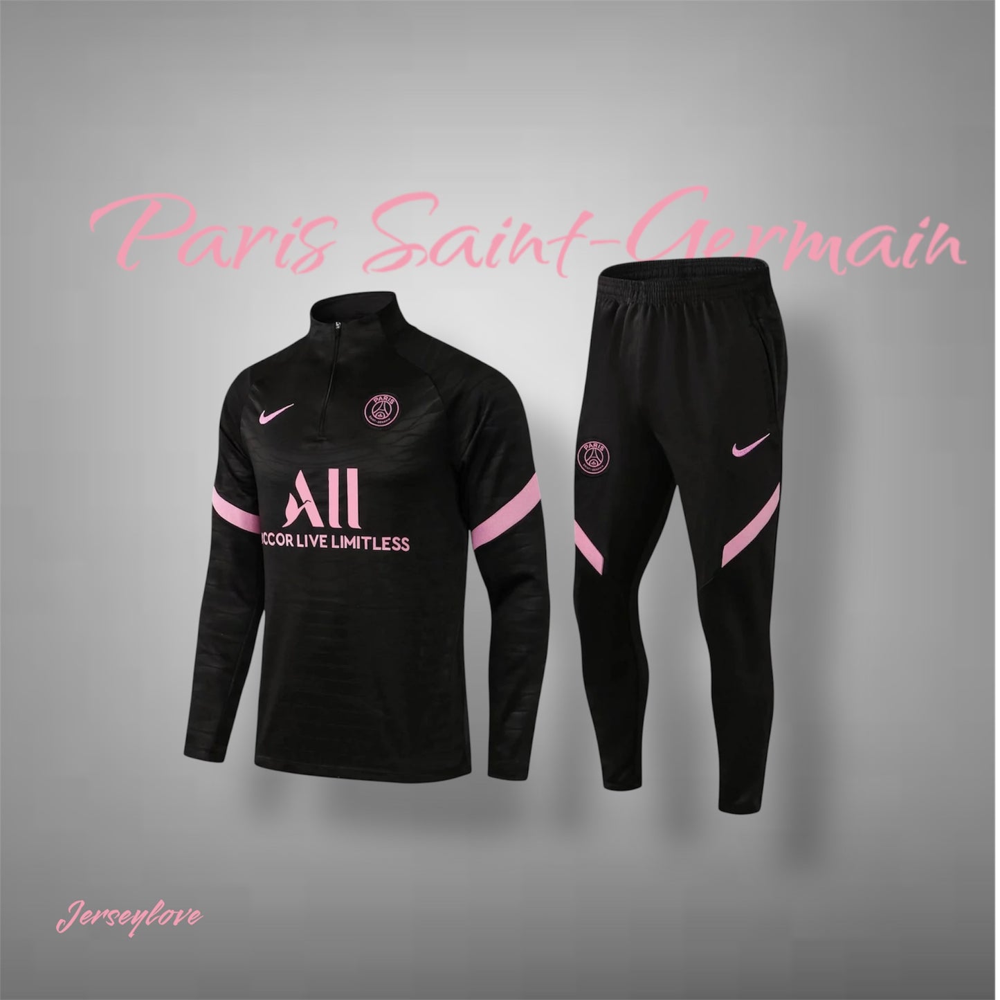 2021/2022 Psg Paris Saint-Germain  Training Suit Black Set